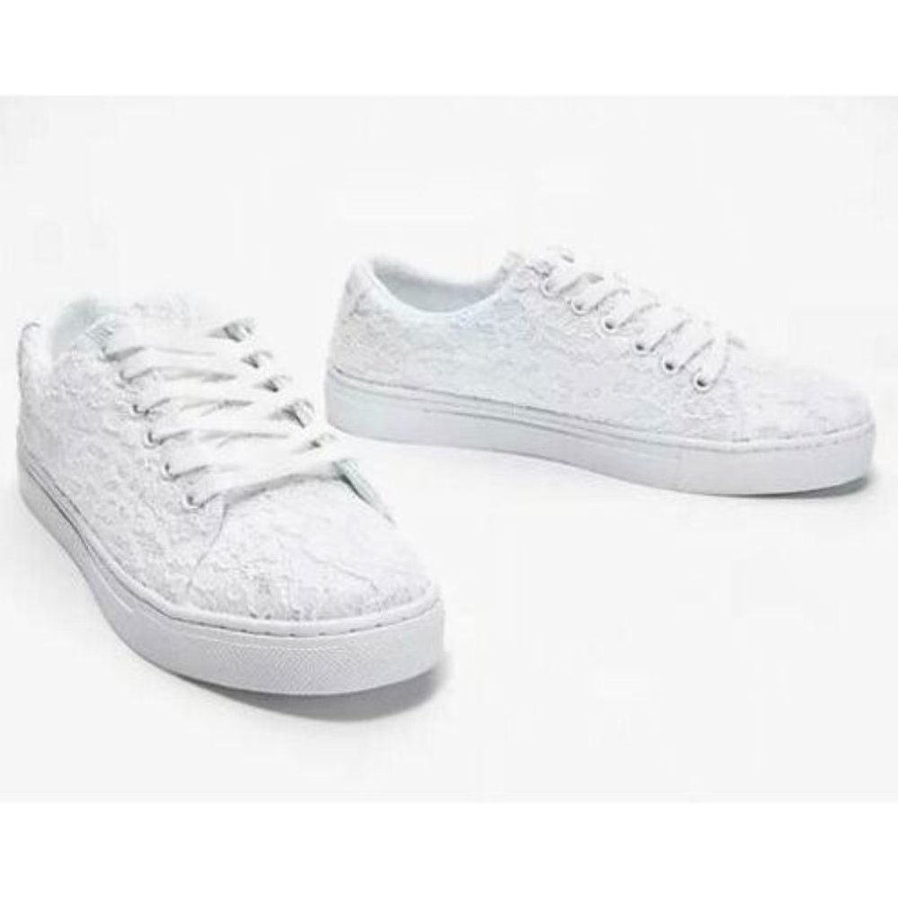 Isaac Mizrahi Live! Lace-Up Floral Lace Sneakers 9M